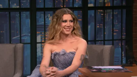 Slayyyter during her Late Night with Seth Meyers interview