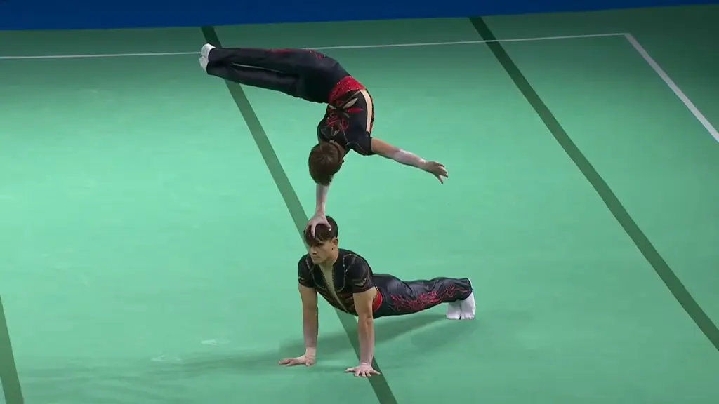 Yaroslav and Vsevolod Ossolodkov in NBC Sports coverage of the 2026 Acrobatic World Championships