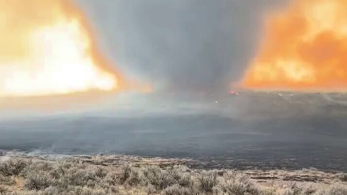 Present Day-Developments: A ‘Firenado’ Spins Near Wildfires Across Pacific Northwest